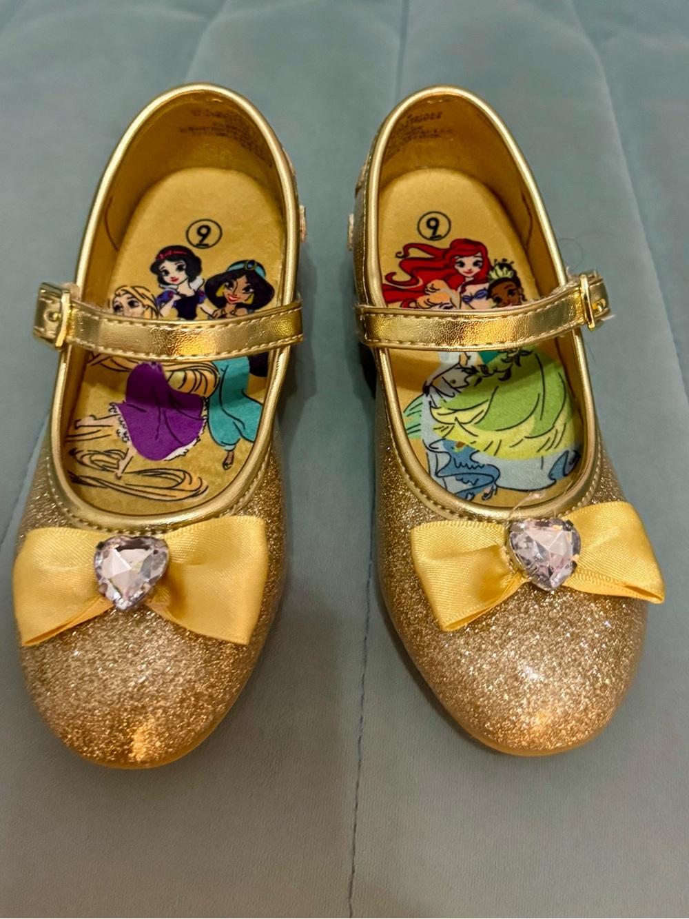 Girls' Gold Glitter Disney Princess Dress Shoes